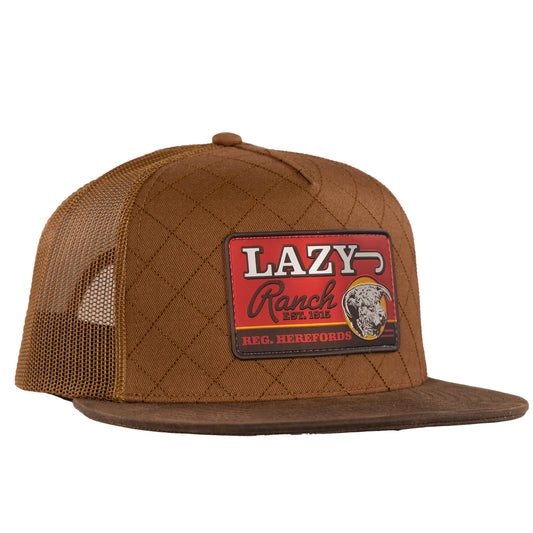 Lazy J Ranch Coyote Brown Quilted Hard Day Classic Five Panel Trucker Hat