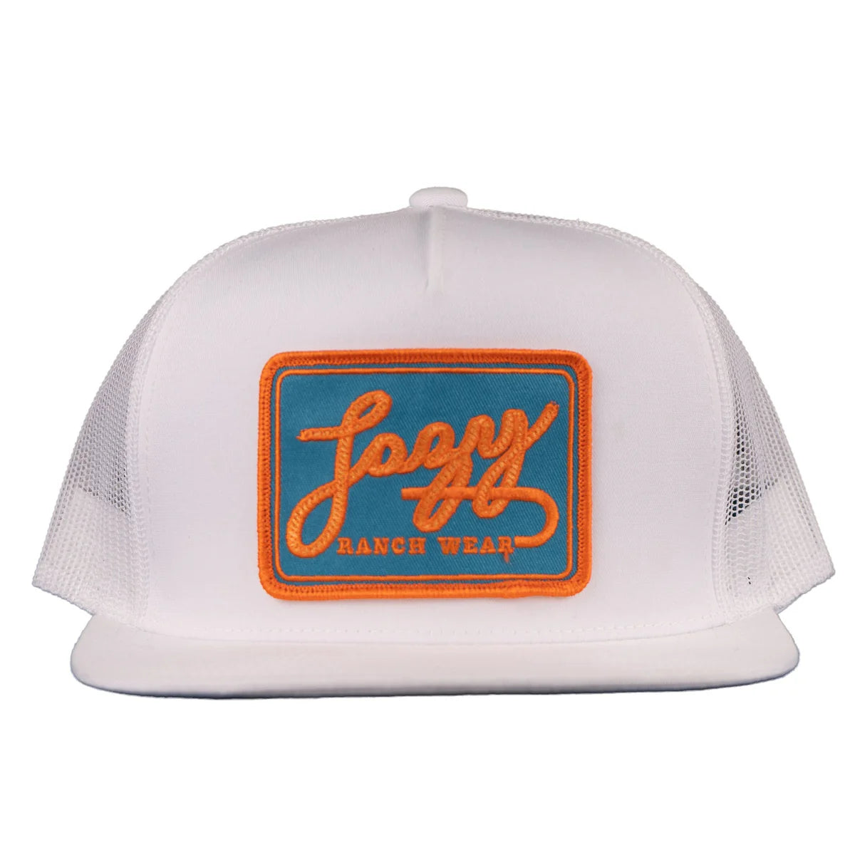 LAZY J RANCH WHITE TEAL BREAKAWAY PATCH CLASSIC
FIVE PANEL TRUCKER HAT