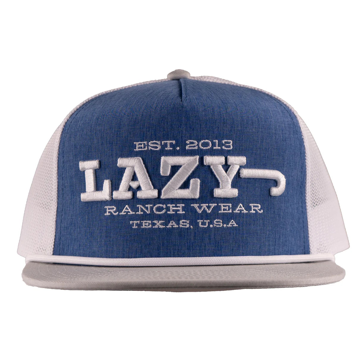 Lazy J Ranch Blue & White Dime Box Classic Rope Trucker Hat