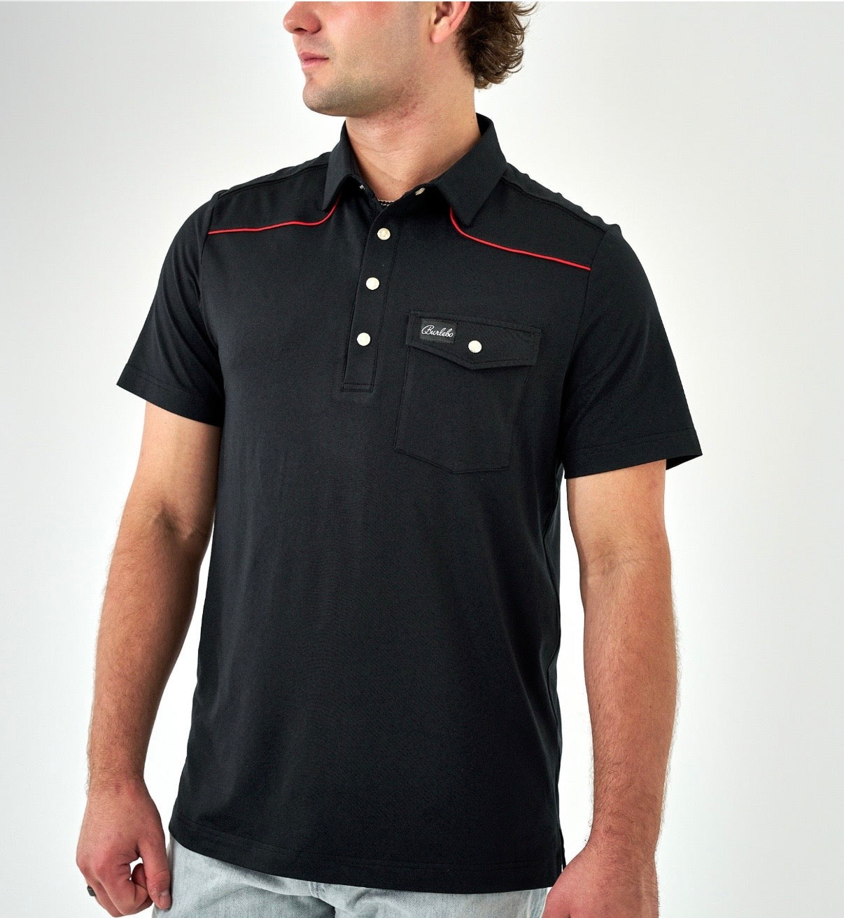 Black And Red Pearl Snap
Performance Polo Burlebo FI
