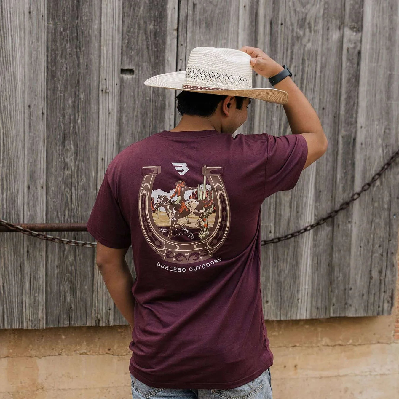 Horseshoe Maroon Burlebo Short Sleeve T Shirt