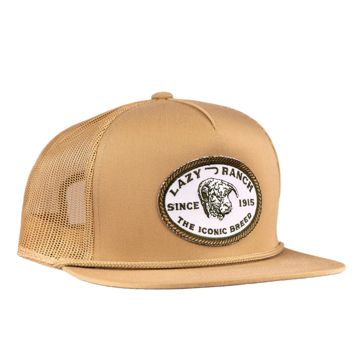 LAZY J RANCH TAN OLIVE
ICONIC BREED PATCH
CLASSIC ROPE TRUCKER HAT
