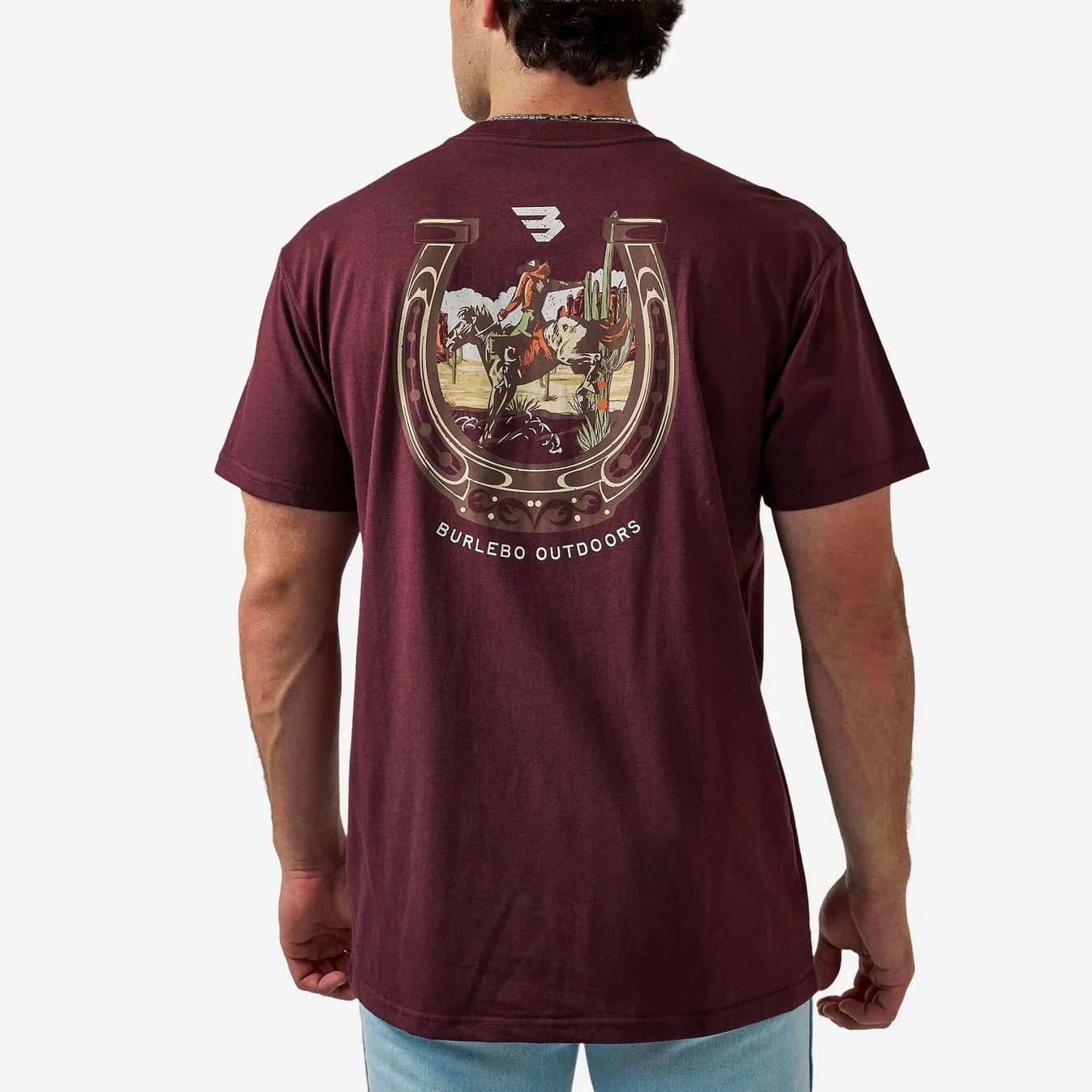 Horseshoe Maroon Burlebo Short Sleeve T Shirt