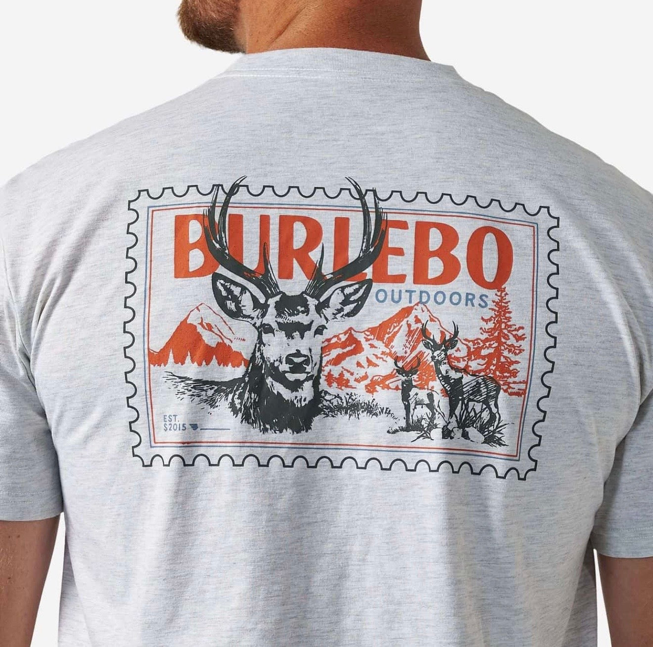 Buck Stamp Ash Gray Burlebo T Shirt SST-BKST-AG Fl/ Tx