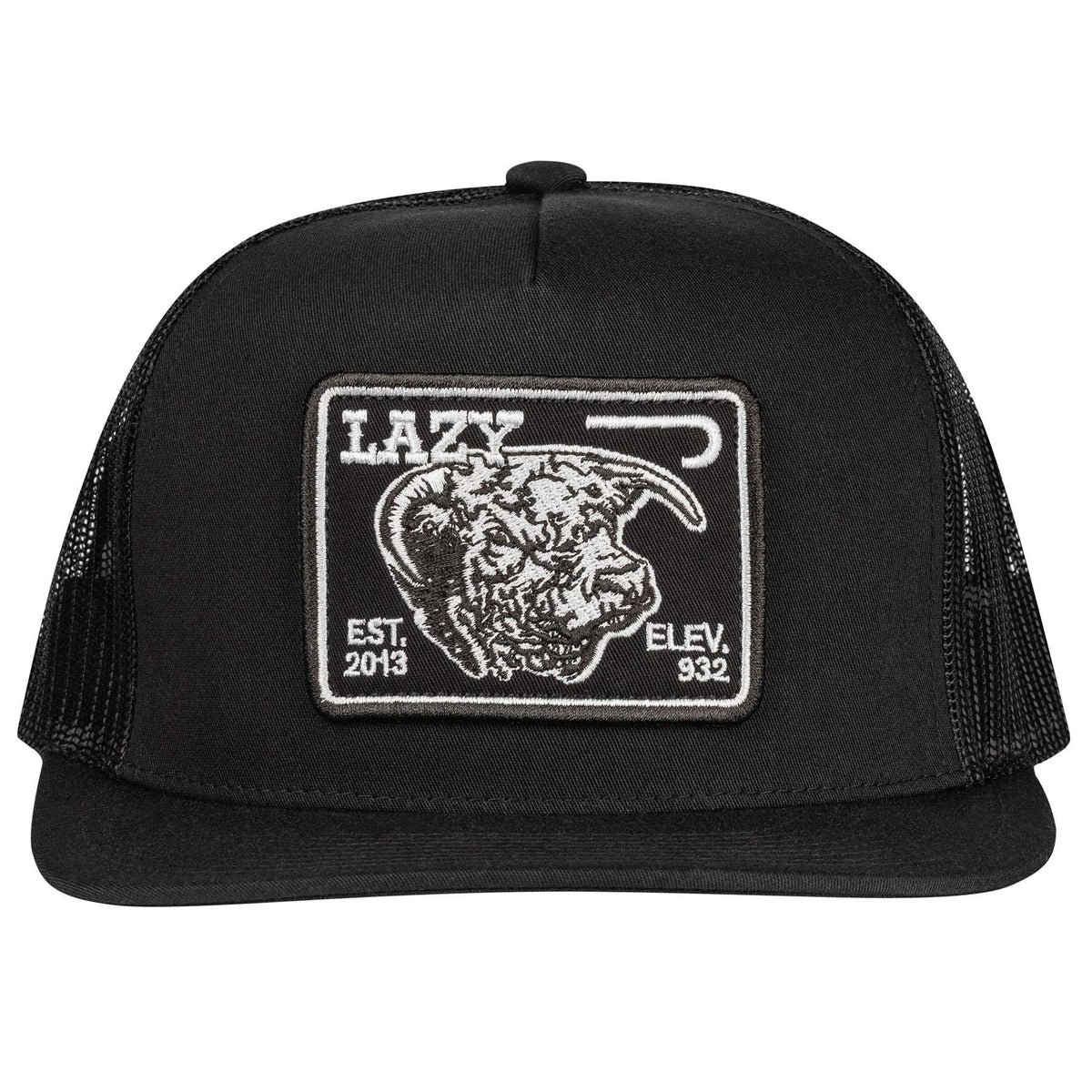 Lazy J Ranchwear Black Elevation Classic Five Panel Trucker Hat