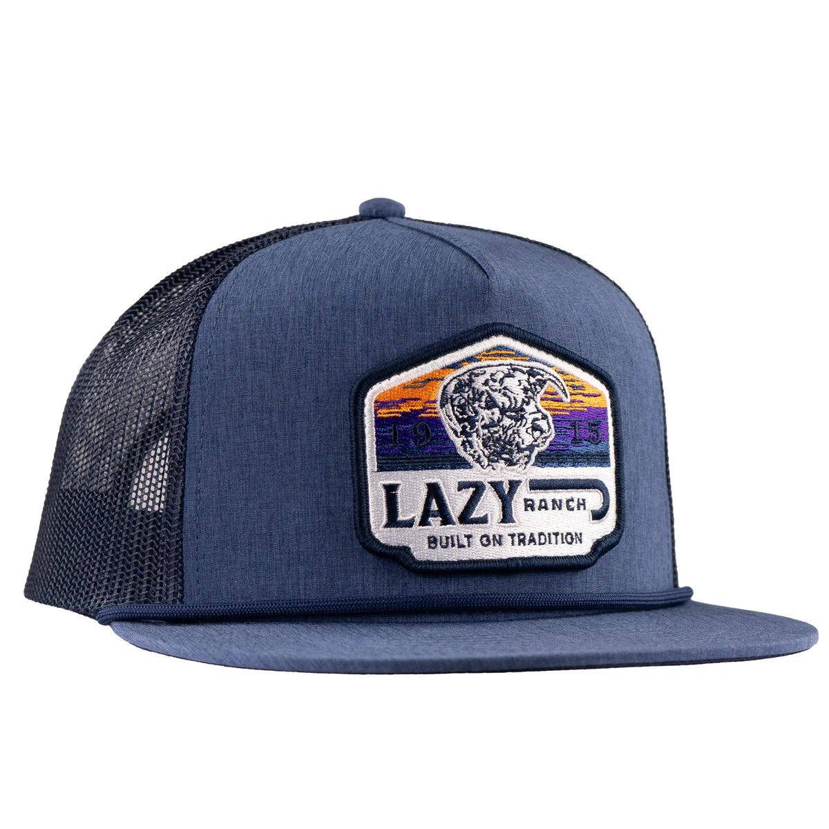 Lazy J Ranch Navy Bull Wagon Classic Rope Trucker Hat
