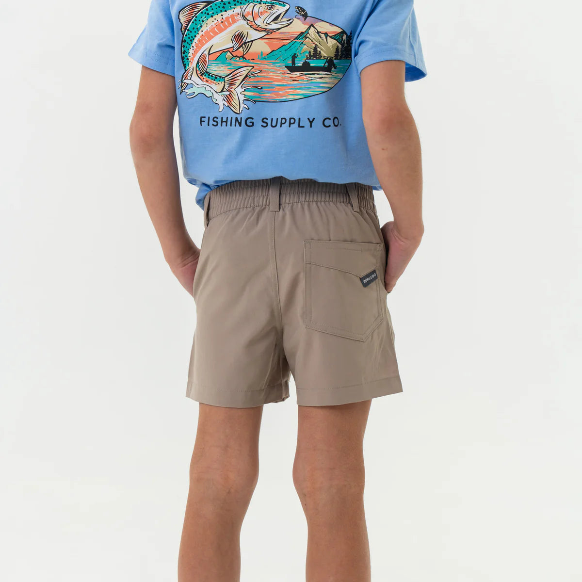 Youth Cobblestone Khaki Burlebo Everyday Shorts With Duck Hunt Pocket
