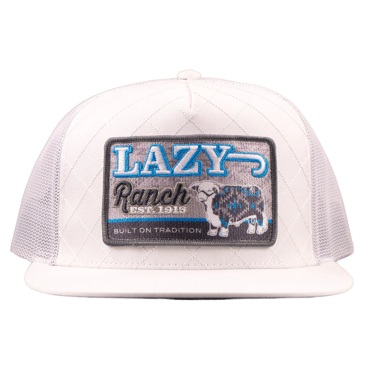 Lazy J Ranch Ice Blue & White Quilted Aztec Jughead Classic Five Panel Trucker