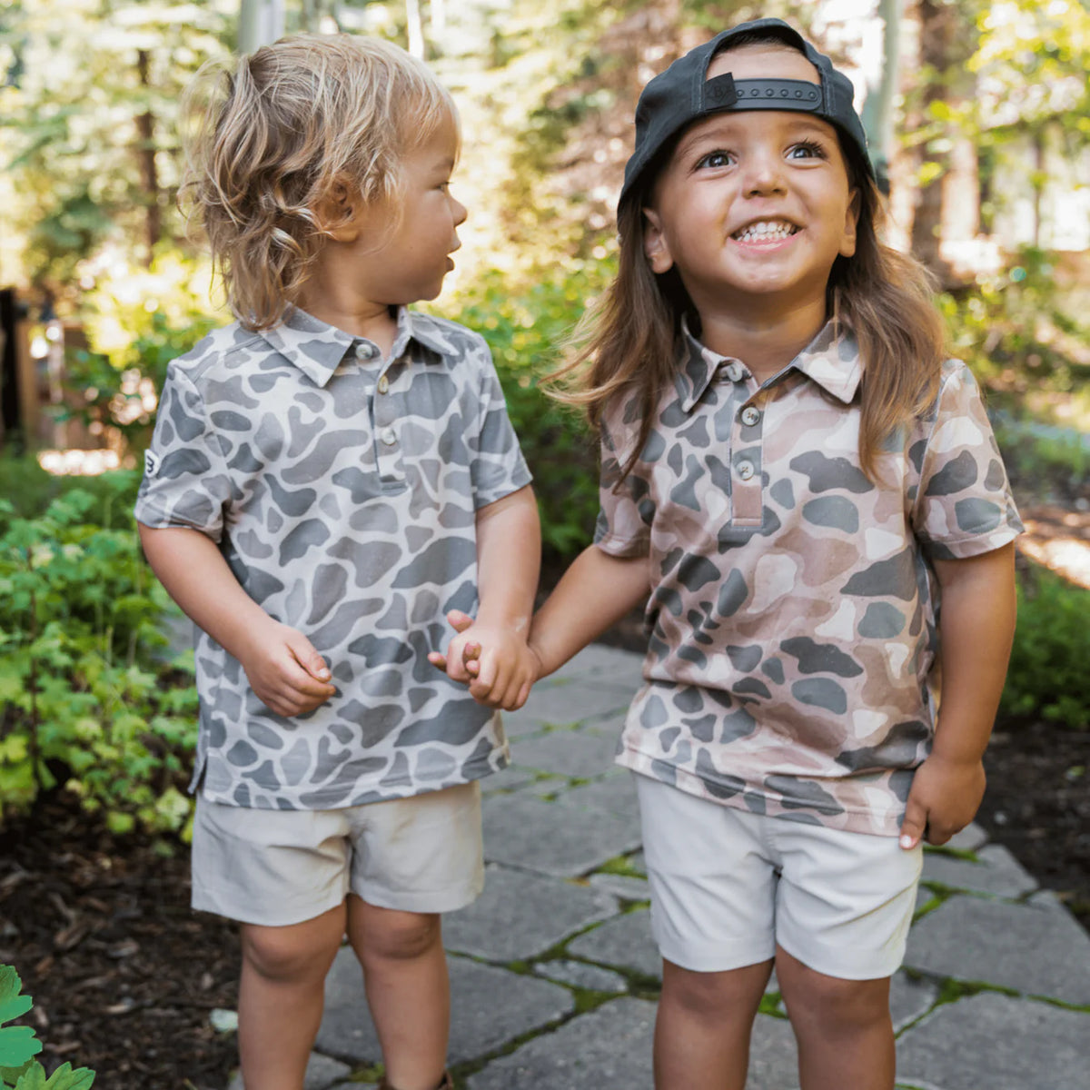 Classic Deer Camo Youth Burlebo Performance Polo Fl