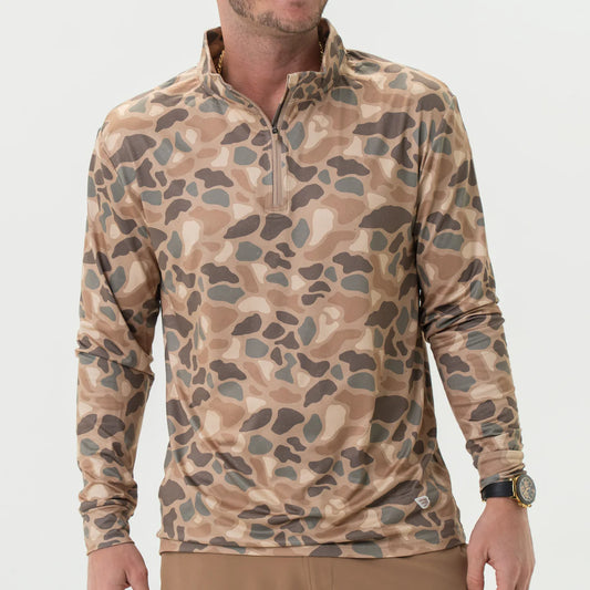 Pintail Camo Burlebo Quarter Zip Pullover  Fl