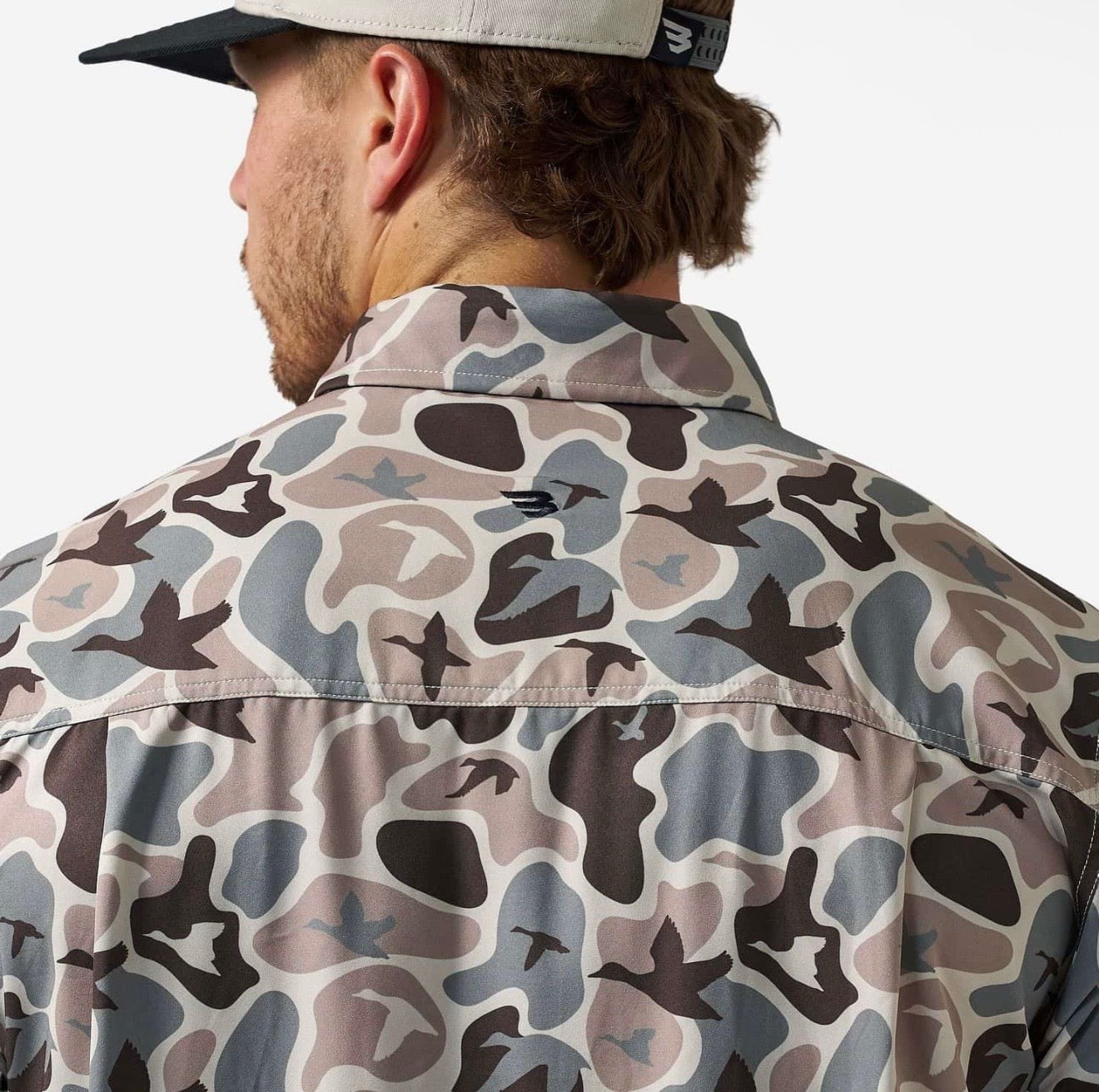 Mallard Mayhem Camo Performance Button Up Burlebo