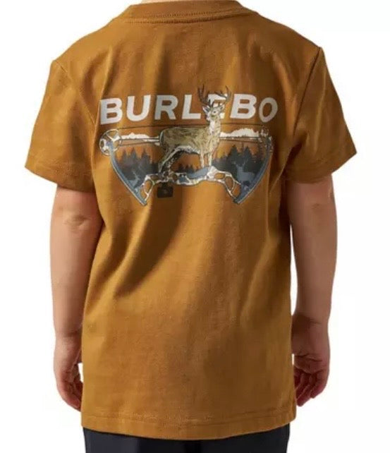 Bow Hunter Youth Burlebo T Shirt Light Brown Fl/ Tx