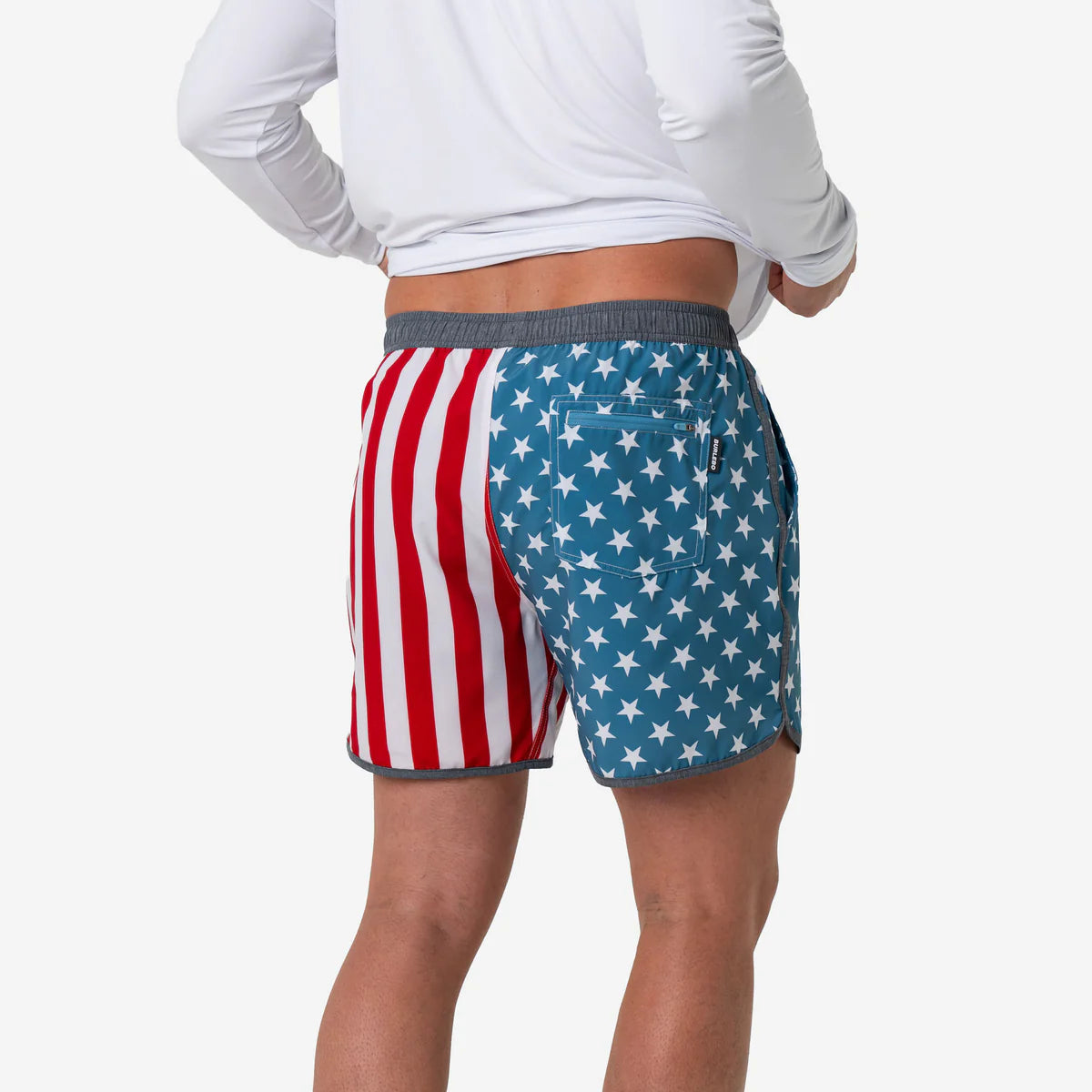 Throwback USA American Flag Burlebo Swim Trunks