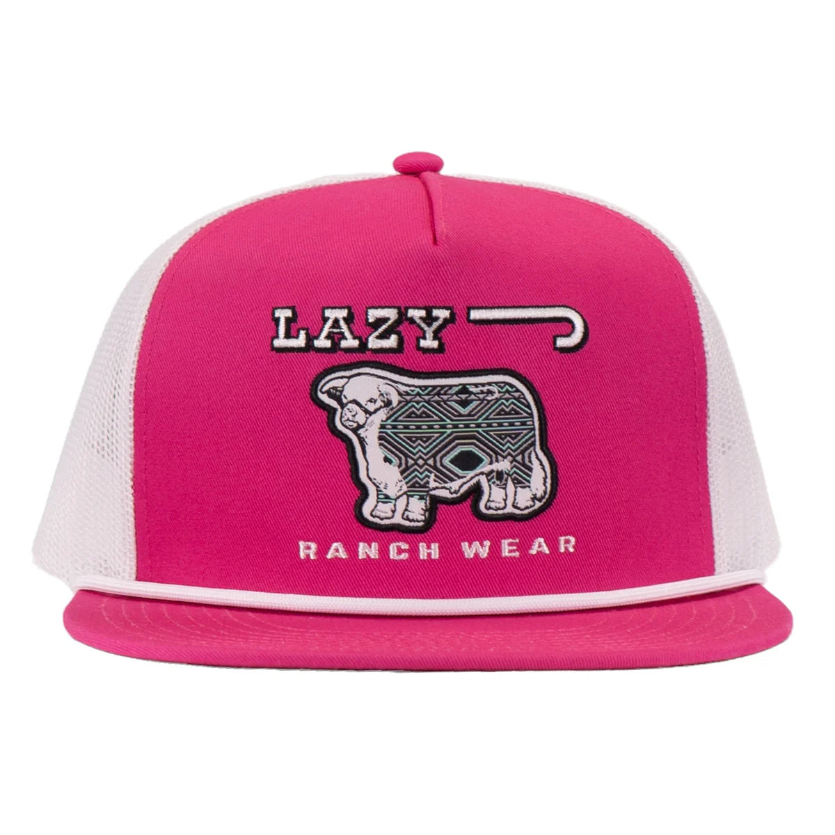 Lazy J Ranch Pink & White Afterglow Classic Rope Trucker Hat