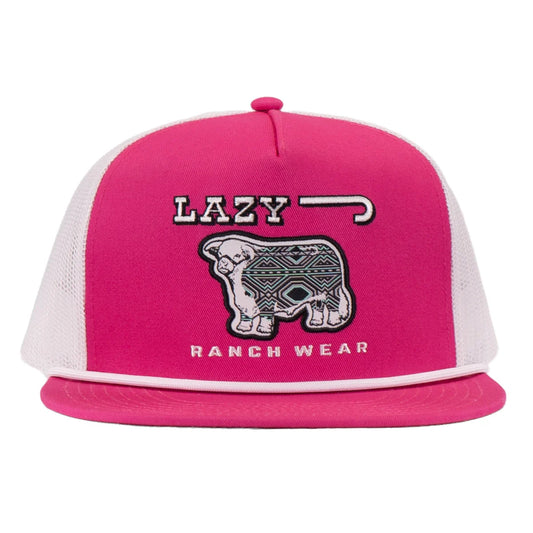 Lazy J Ranch Pink & White Afterglow Classic Rope Trucker Hat