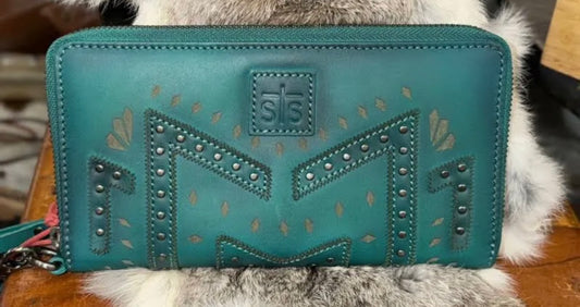 STS Wayfarer turquoise juniper bifold wallet