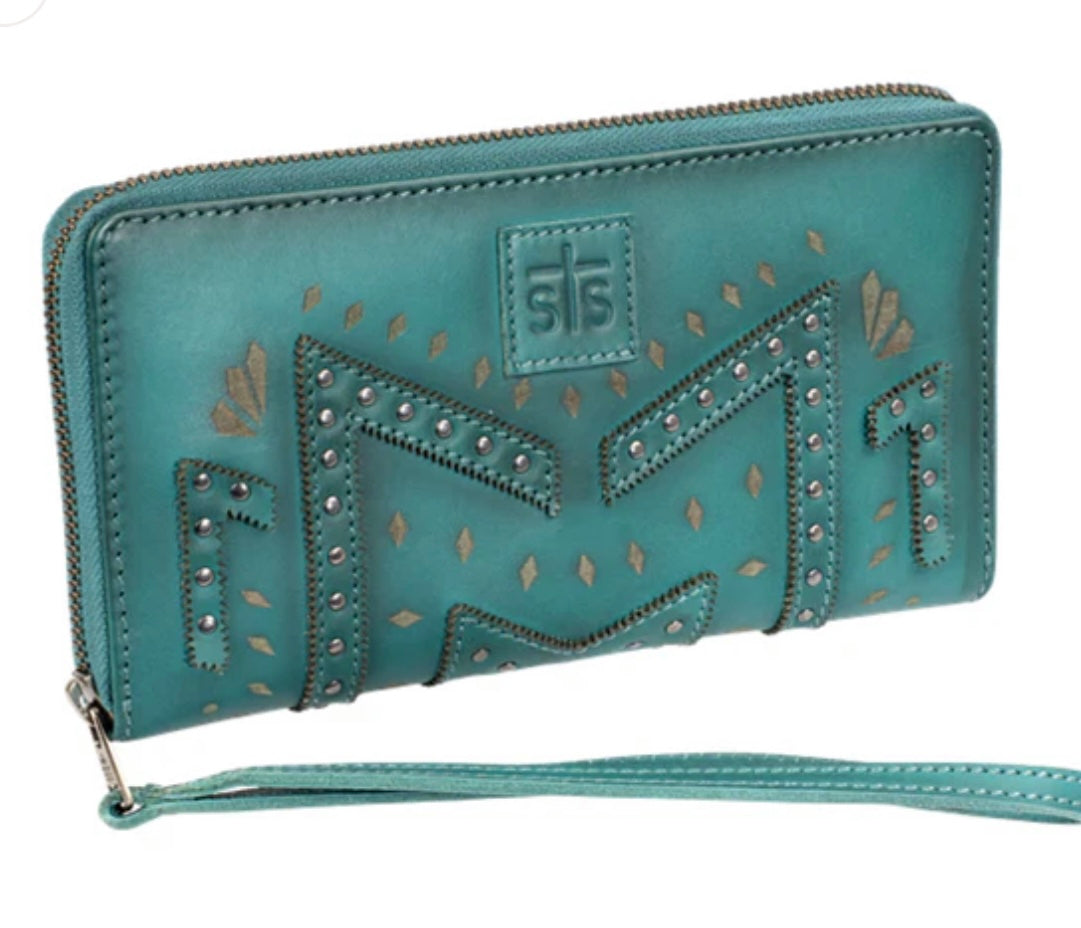 STS Wayfarer turquoise juniper bifold wallet