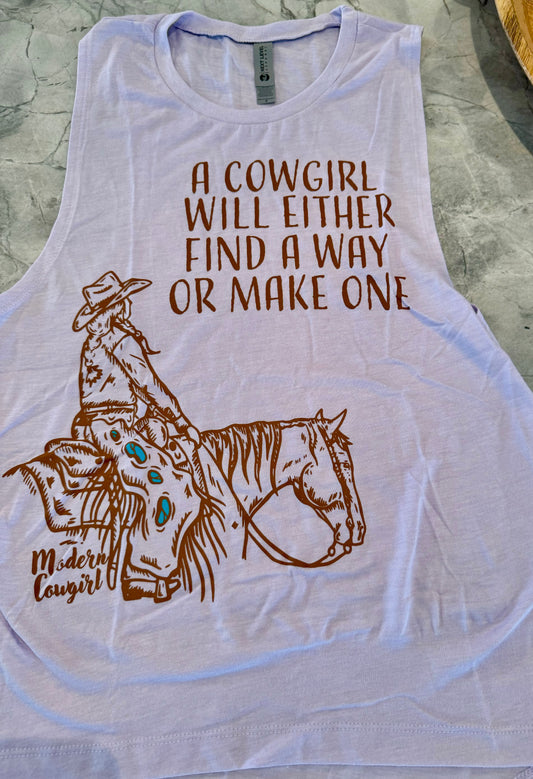 A cowgirl will find a way tank