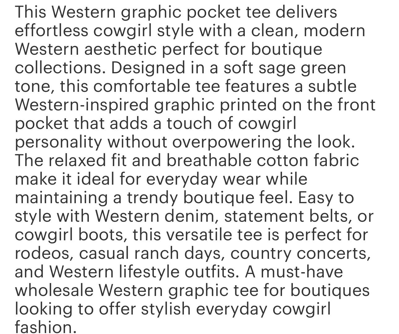 Boot stitch sage graphic pocket tee