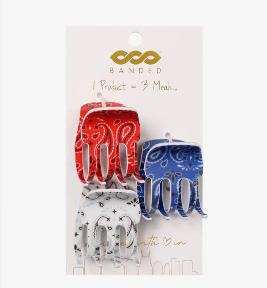 Bandana 3pk hair claws