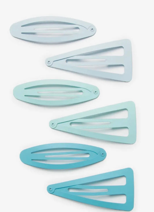 Turquoise 5 pk snap barrettes