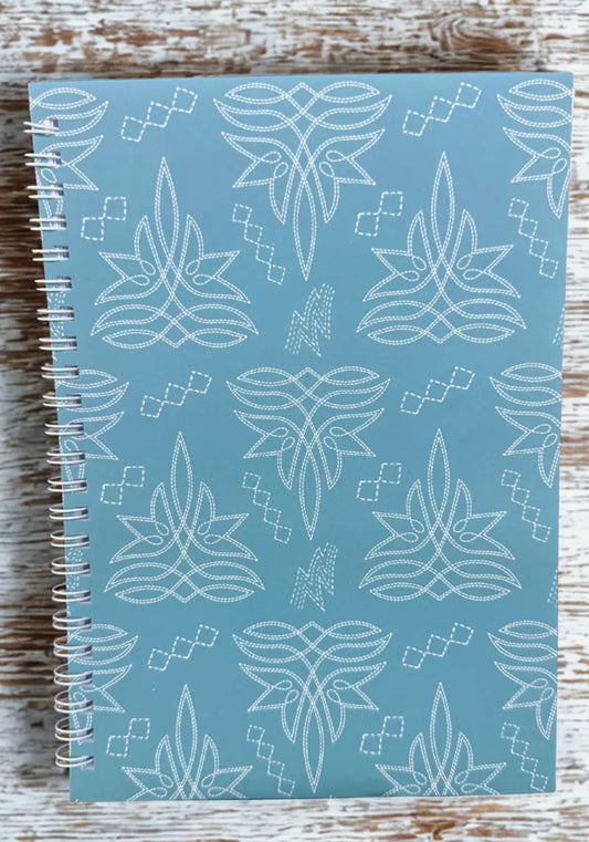 Boot stitch spiral notebook