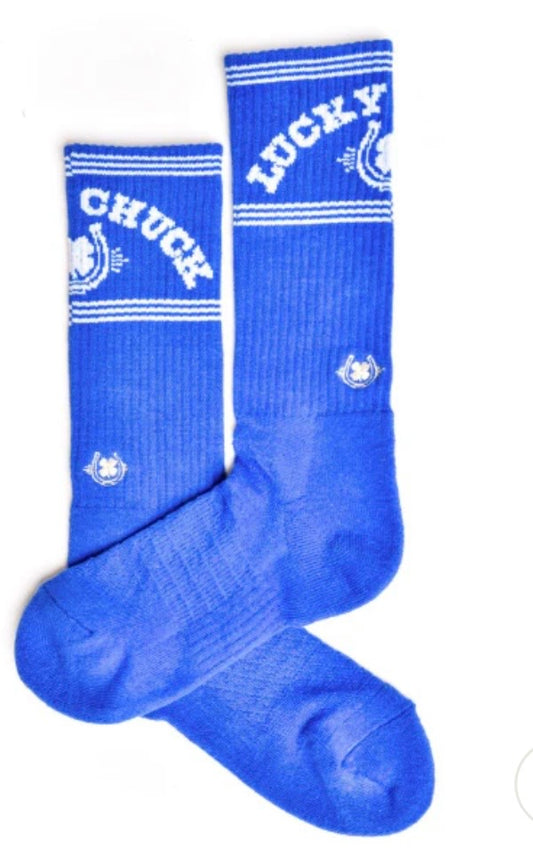 Lucky Chuck retro lucky blue boot sock