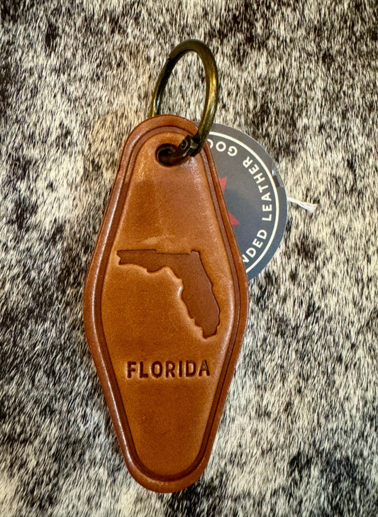 Leather Florida keychain