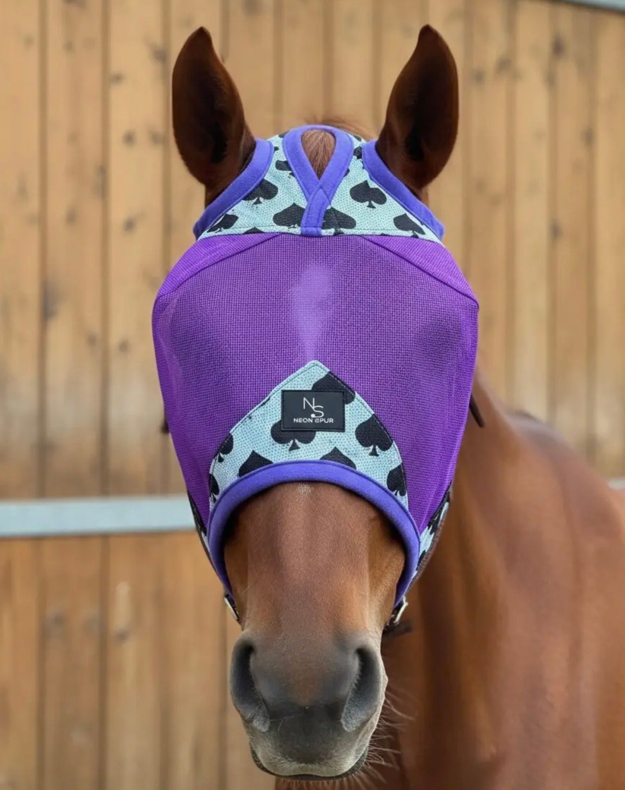 Smokin spades fly mask purple