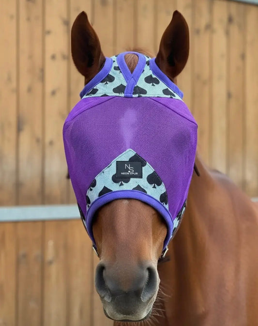 Smokin spades fly mask purple