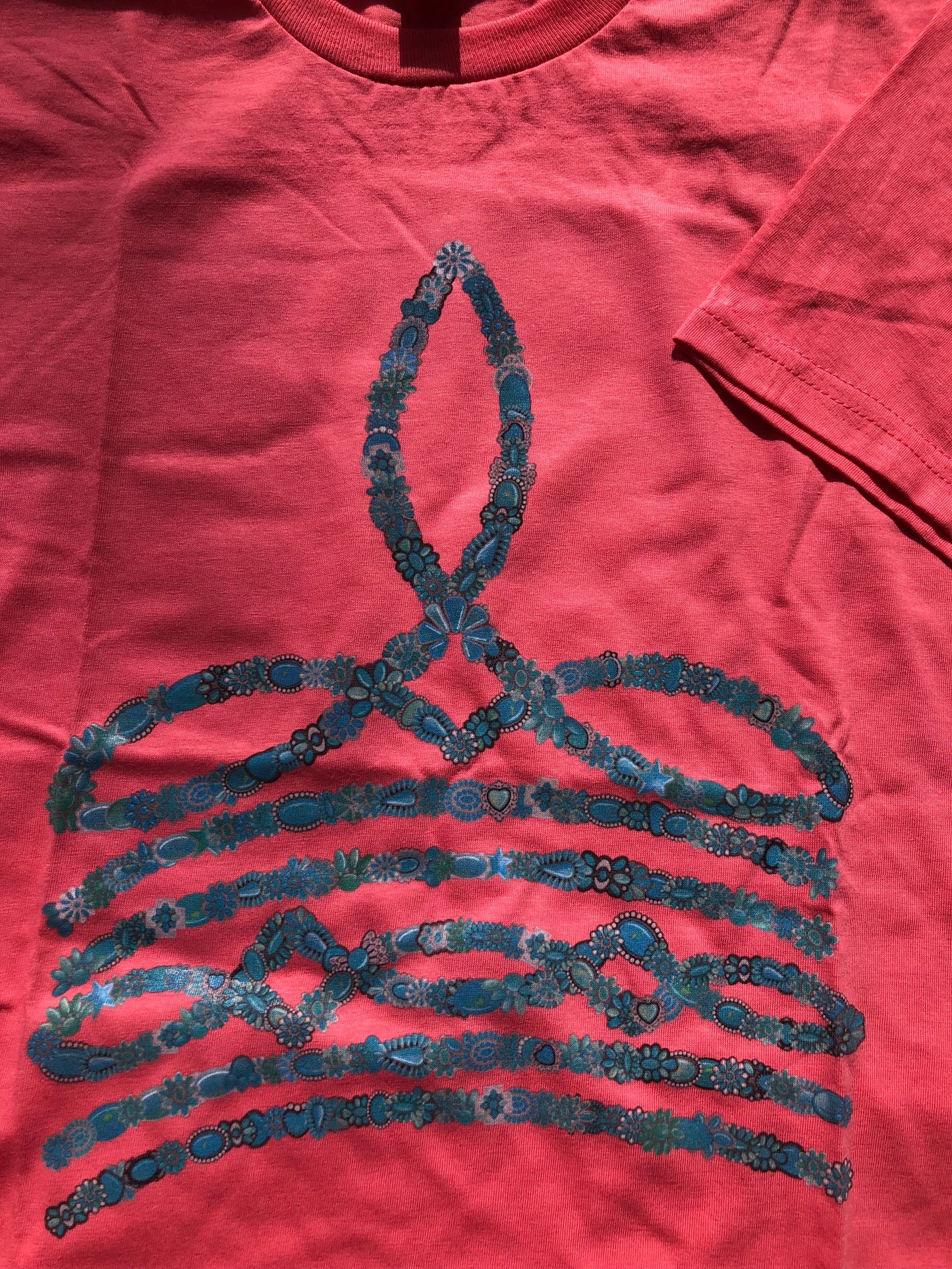 Turquoise boot stitch tee