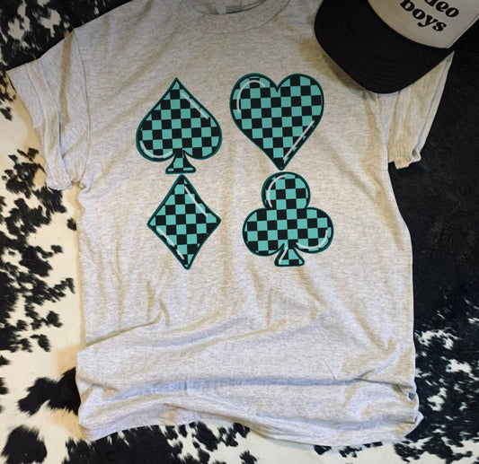 Checkered suits tee