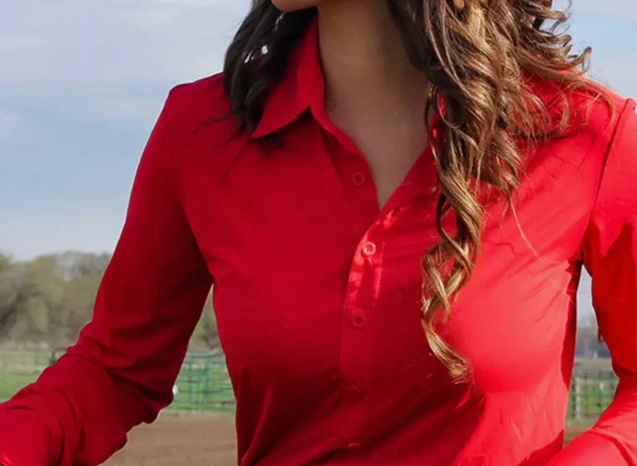 Cowgirl Tuff red breathable pullover