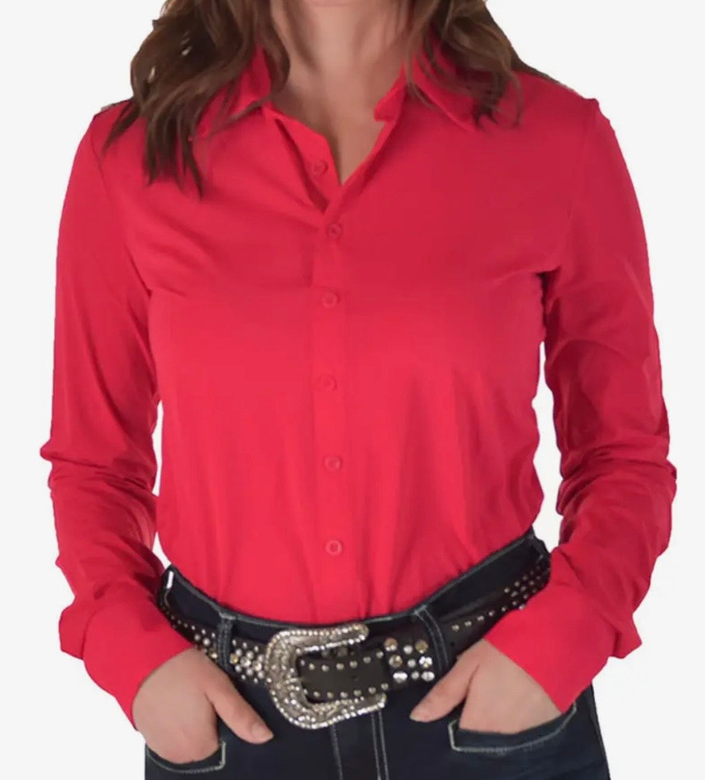 Cowgirl Tuff red breathable pullover