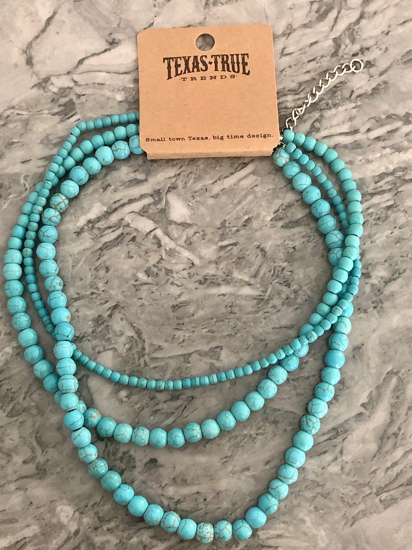 Spearman triple strand turquoise necklace