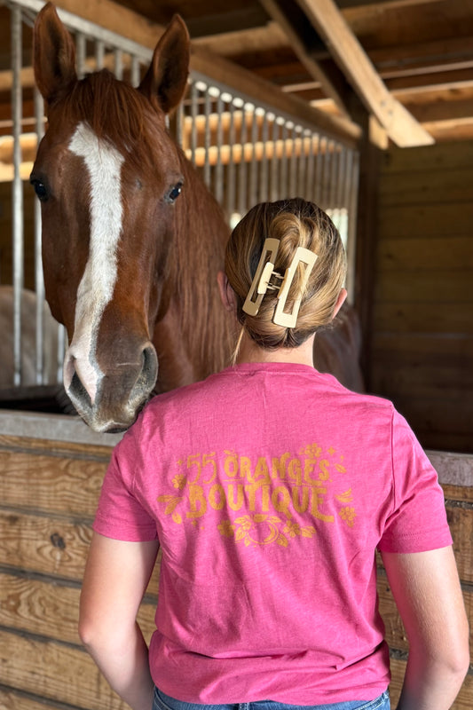 55 Oranges Boutique graphic raspberry