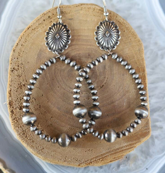 Concho silver earrings