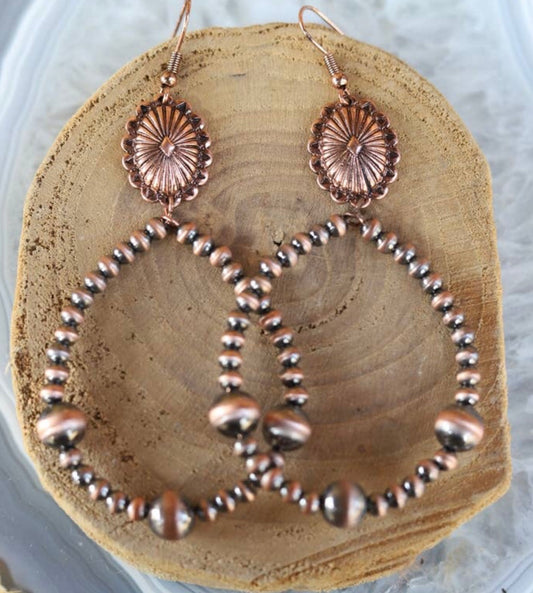 Concho copper earrings