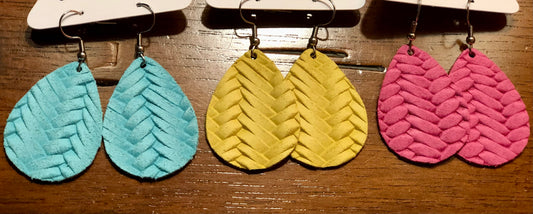 Braided color 1.5” earrings