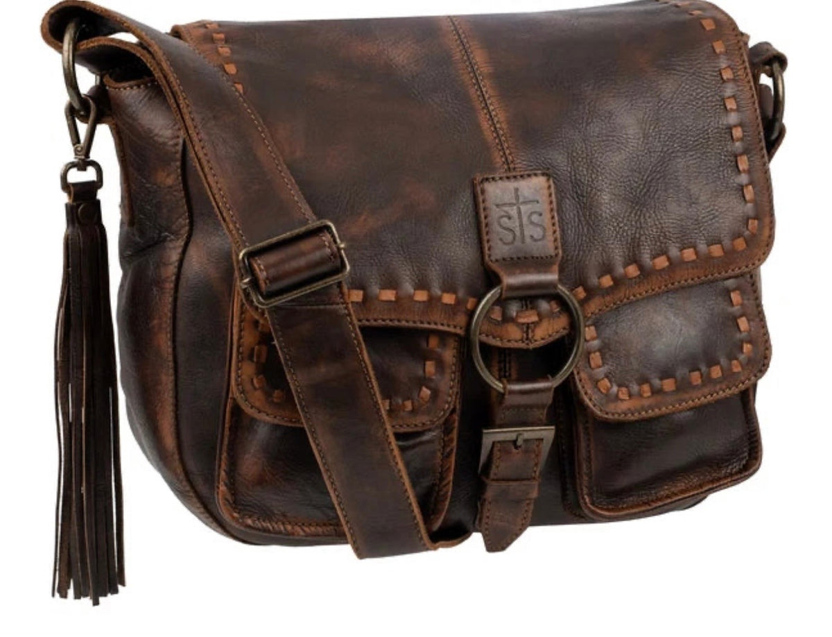 STS Bandera chocolate saddle hobo bag