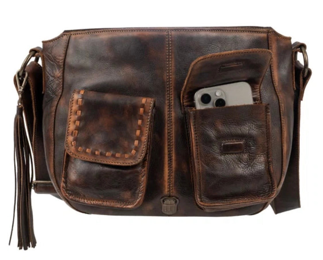 STS Bandera chocolate saddle hobo bag