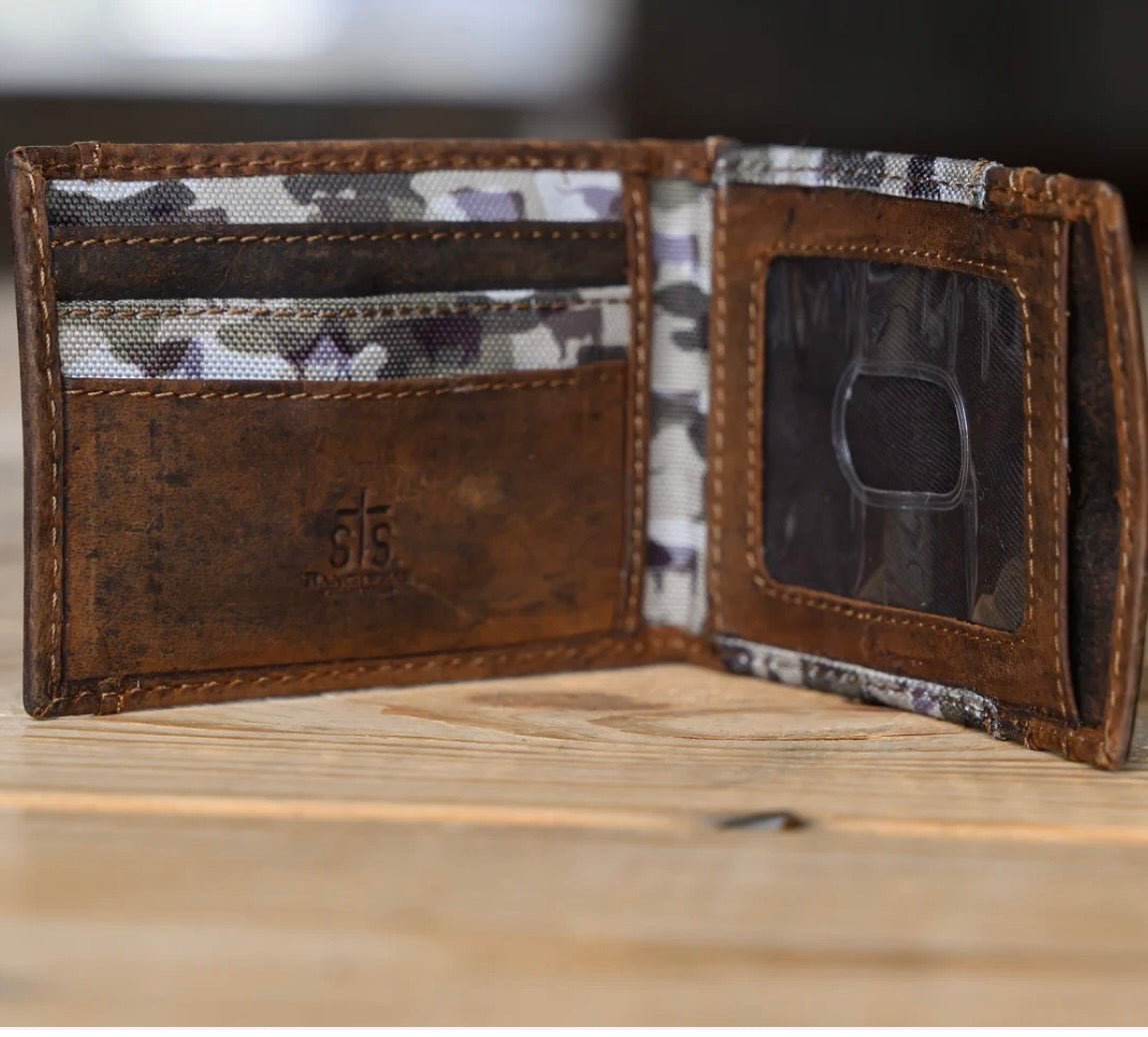 STS Bull camo money clip card wallet