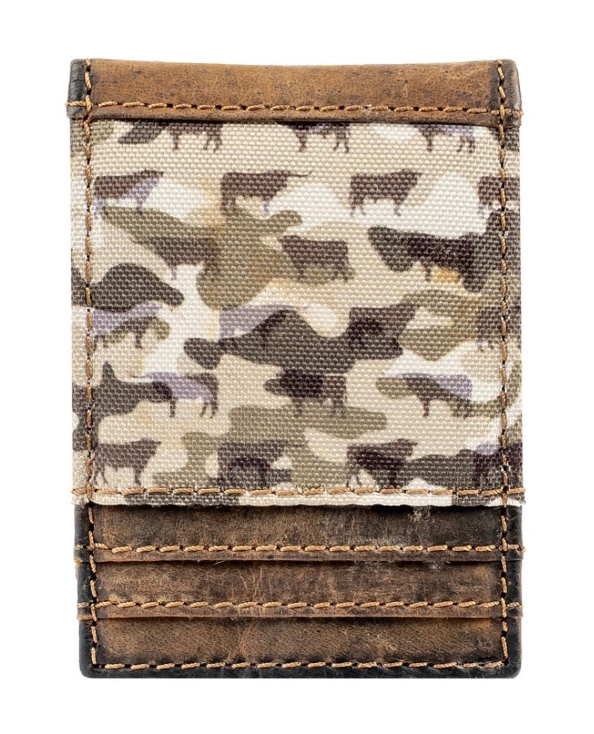 STS Bull camo money clip card wallet