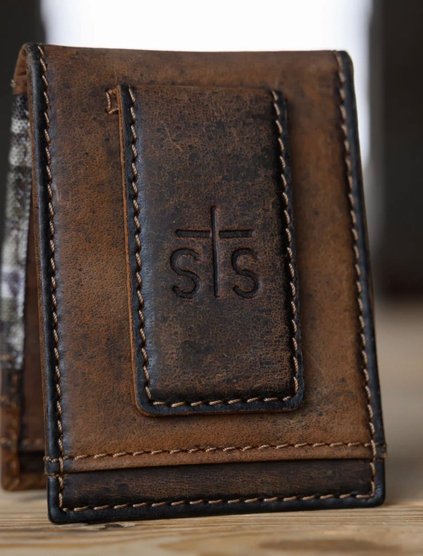 STS Bull camo money clip card wallet