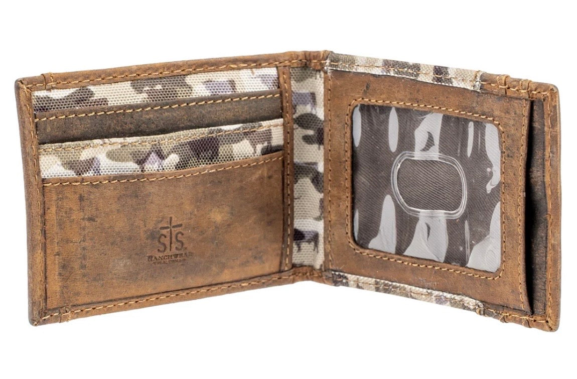 STS Bull camo money clip card wallet