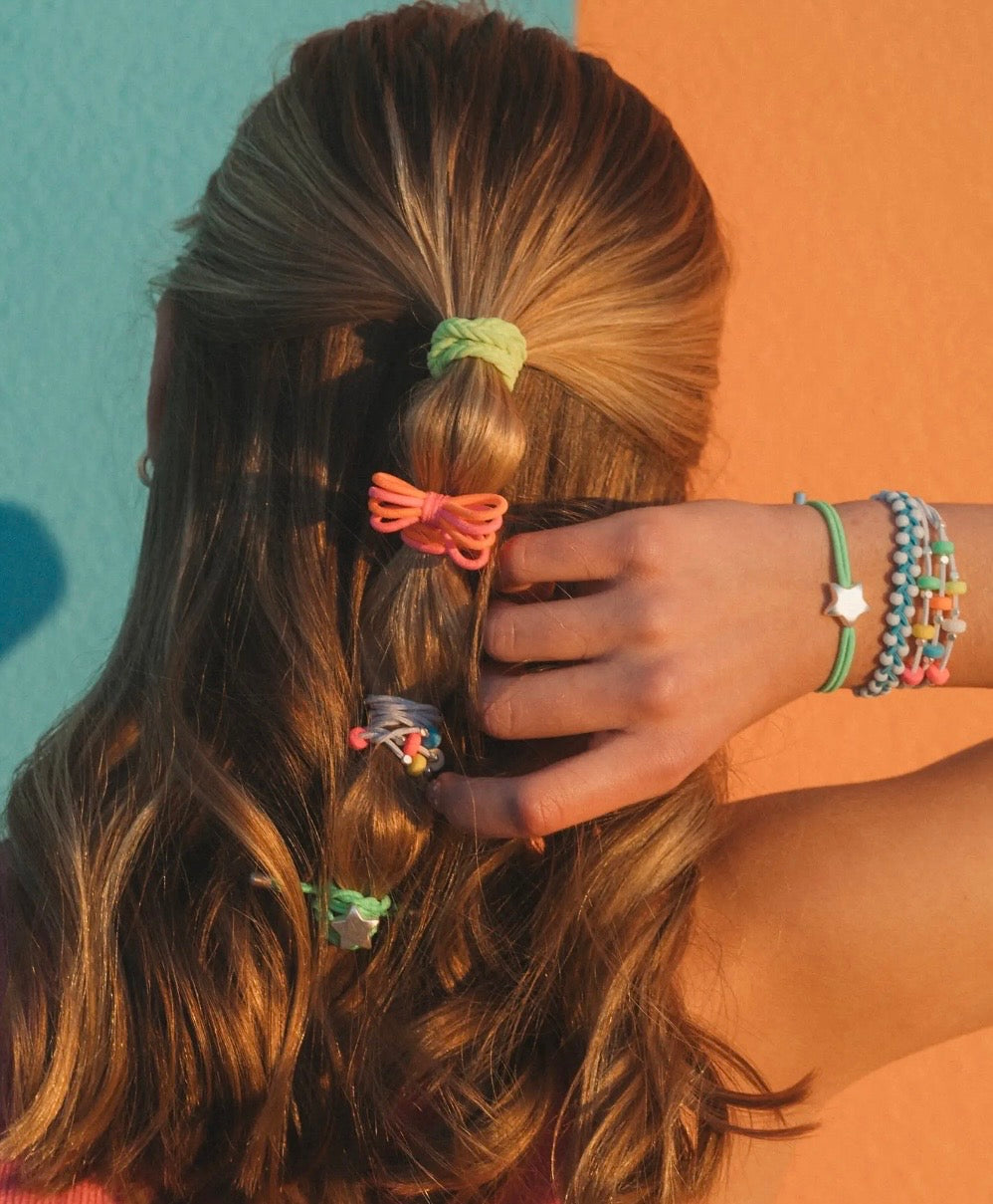 Glow hair tie bracelet set