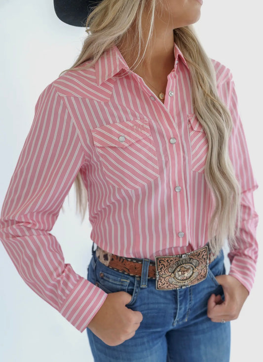 Legends & Mavericks dusty rose pearl snap