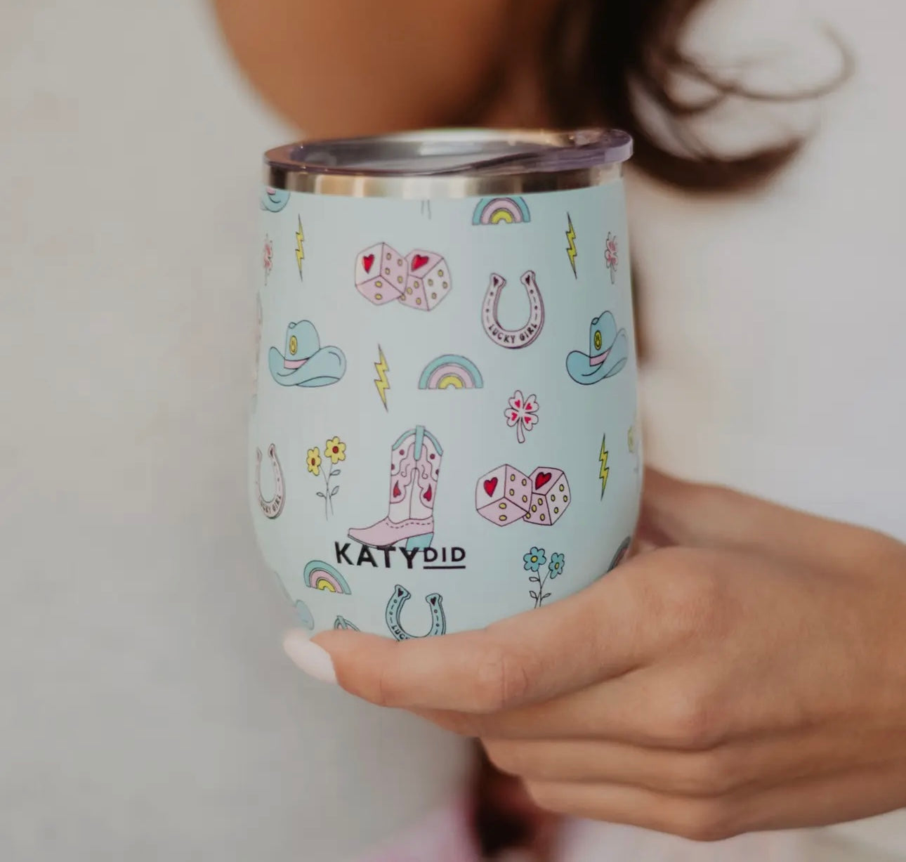 Lucky western wine tumbler