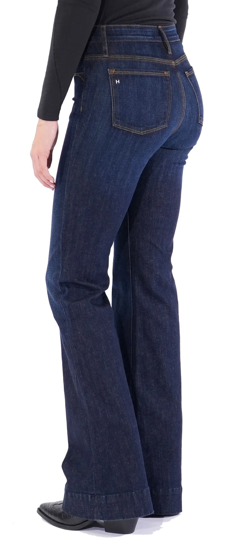 Haala Bella Trouser deep ocean wash with gold stitch