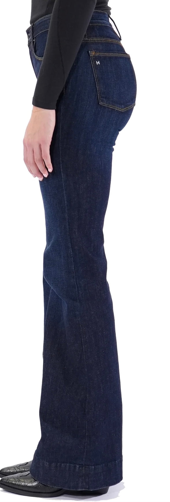 Haala Bella Trouser deep ocean wash with gold stitch